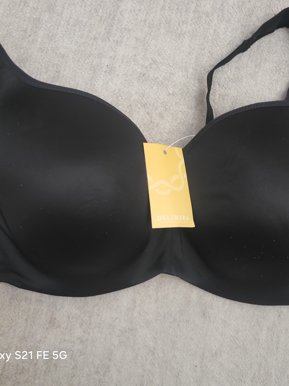 Delimira Black Seamless T-Shirt Bra - Smooth Everyday Support SIze 38DD